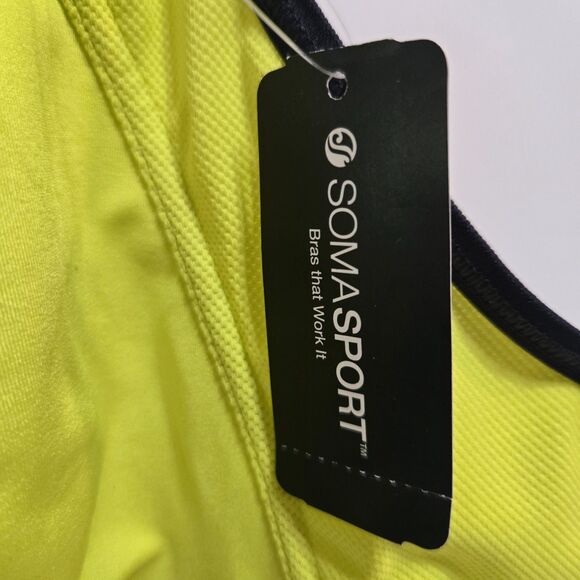 SOMA SPORT Maximum Support Wireless Sports Bra 40D Yellow Full Coverage NEW - Picture 3 of 7